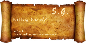 Sallay Gazsó névjegykártya
